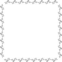 Square frame with black and white branches. Isolated wreath on white background for your design vector