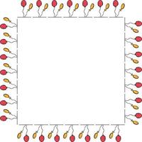 Square frame with colored balloons. Isolated wreath on white background for your design vector