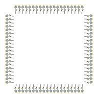 Square frame with chamomile on white background. Isolated floral frame for your design. Vector image.
