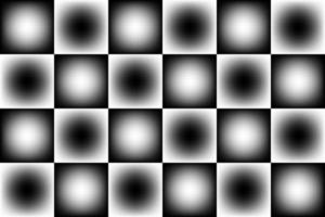 tablero de ajedrez abstracto en blanco y negro con círculo borroso vector