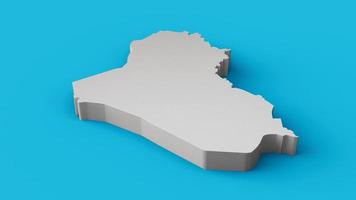 Iraq 3D map Geography Cartography and topology Sea Blue surface 3D illustration photo