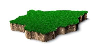 San Marino Map soil land geology cross section with green grass and Rock ground texture 3d illustration photo