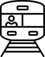 icono de línea de vector de tren