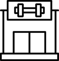 icono de línea de vector de gimnasio