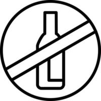 sin icono de línea de vector de alcohol