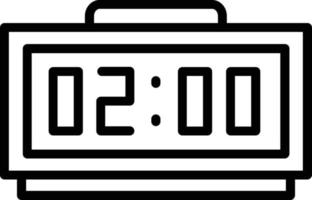 Digital Clock Vector Line Icon