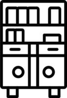 Bookshelf Vector Line Icon