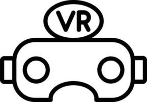 icono de línea de vector de gafas de realidad virtual