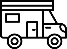 icono de línea de vector de furgoneta