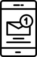 Incoming Message Vector Line Icon