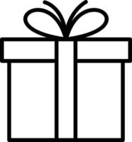 icono de línea de vector de regalo