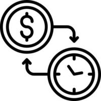 Time Is Money Vector Line Icon