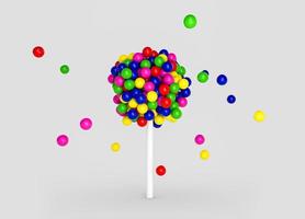 bolas de colores piruleta ilustración 3d foto