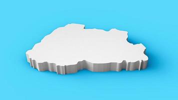 Bhutan 3D map Geography Cartography and topology Sea Blue surface 3D illustration photo