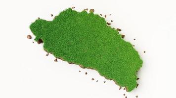 Dominica Map Grass and ground texture 3d illustration photo