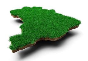 Brazil Map Grass and ground texture 3d illustration photo