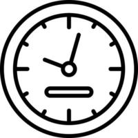 Wall Clock Vector Line Icon