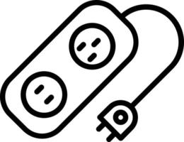 Power Socket Vector Line Icon