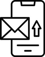 enviar icono de línea de vector de correo