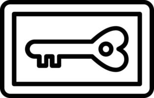 Key Card Vector Line Icon