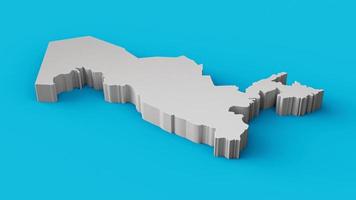 Uzbekistan 3D map Geography Cartography and topology Sea Blue surface 3D illustration photo