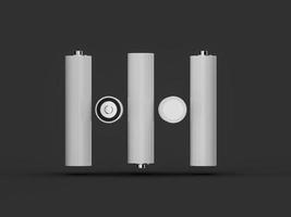 maqueta de baterías de tamaño aaa ilustración 3d de batería recargable aislada foto