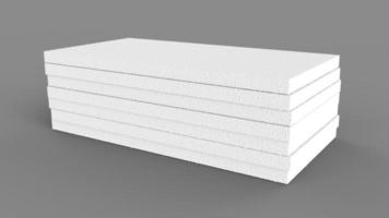 Styrofoam Sheets Stacked on white background - 3d illustration photo