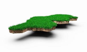 Tunisia map soil land geology cross section with green grass and Rock ground texture 3d illustration photo