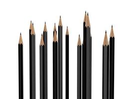 Group of pencils isolated on white background 3d illustration photo