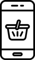 Online Grocery Vector Line icon