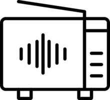 icono de línea de vector de radio