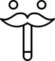 icono de línea de vector de bigote