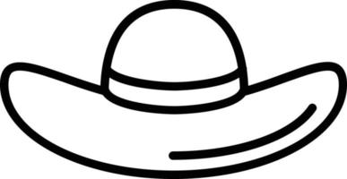 icono de línea de vector de sombrero