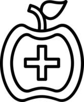 icono de línea de vector de manzana