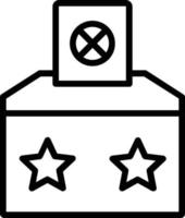 icono de línea de vector de caja de votación