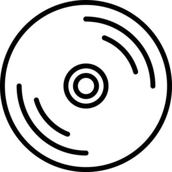 Compact Disk Vector Line Icon