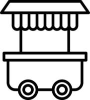 Food Trolley Vector Line Icon