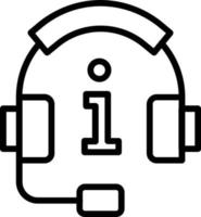 icono de línea de vector de auriculares