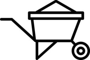 Wheelbarrow Vector Line Icon