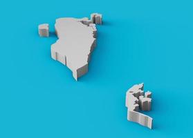 Bahrain 3D map Geography Cartography and topology Sea Blue surface 3D illustration photo