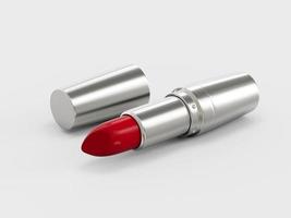 Lipstick Red silver close up 3d illustration photo