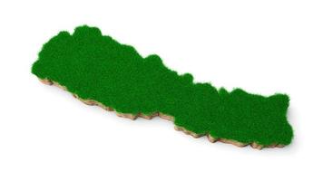 Nepal Map soil land geology cross section with green grass and Rock ground texture 3d illustration photo