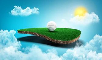 Green grass and Soil on a golf field 3d illustration photo