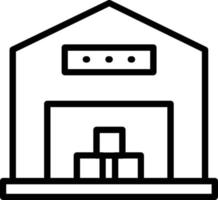 Warehouse  Vector Line Icon