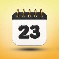 calendario transparente 3d fecha 19 para el horario de reuniones, horario de eventos, vacaciones, trabajo, escuela color negro foto