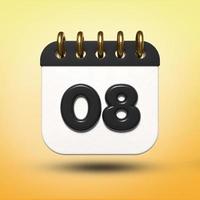 3d transparent calendar date 19 for meeting schedule, event schedule, vacation, work, school color black photo
