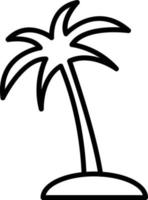 icono de línea de vector de palmera