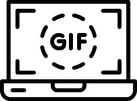 icono de línea de vector gif