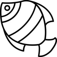 icono de línea de vector de pescado