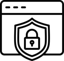 icono de línea de vector de seguridad web